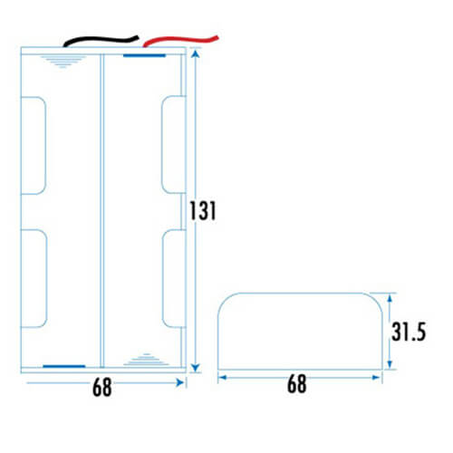 Two Rows Battery Holder (4xD)