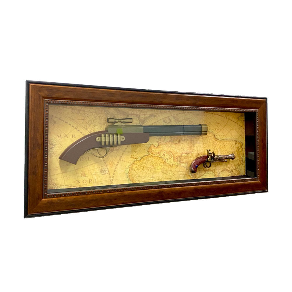 Antique Gun Decor w/ Timber Frame (95.5x39.5x7cm)