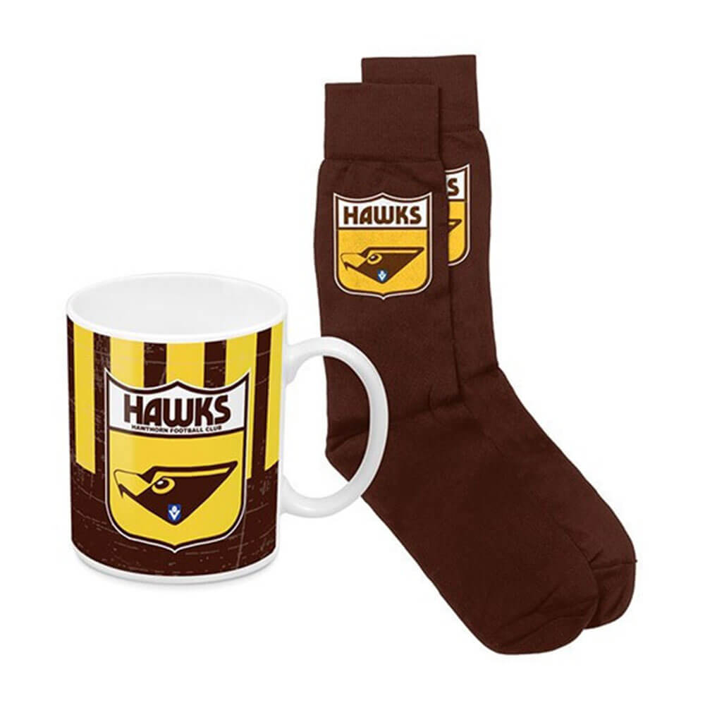AFL Heritage Hawthorn Hawks Coffee Mug and Sock Pack