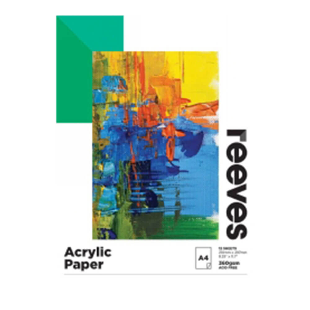 Reeves Acrylic Paper Pad 360gsm A4 (12 sheets)