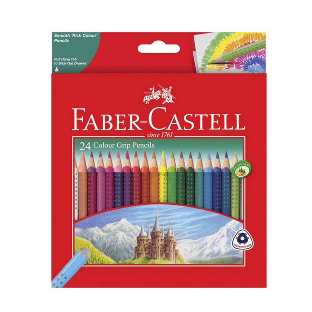 Faber-Castell Dot Grip Triangle Coloured Pencil (24pk)