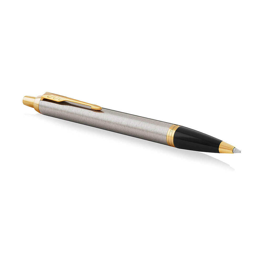 Parker IM Brushed Metal Pen with Gold Trim Pen in Gift Box