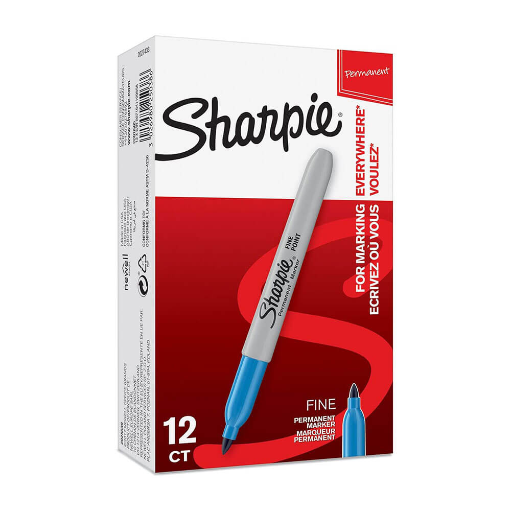 Sharpie Permanent Fine Marker 1.0mm (12pk)
