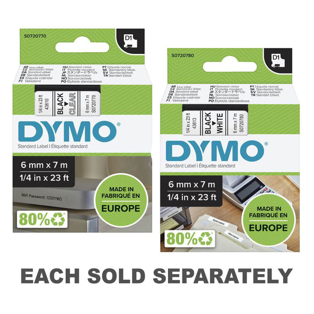 Dymo D1 Tape Label 6mmx7m