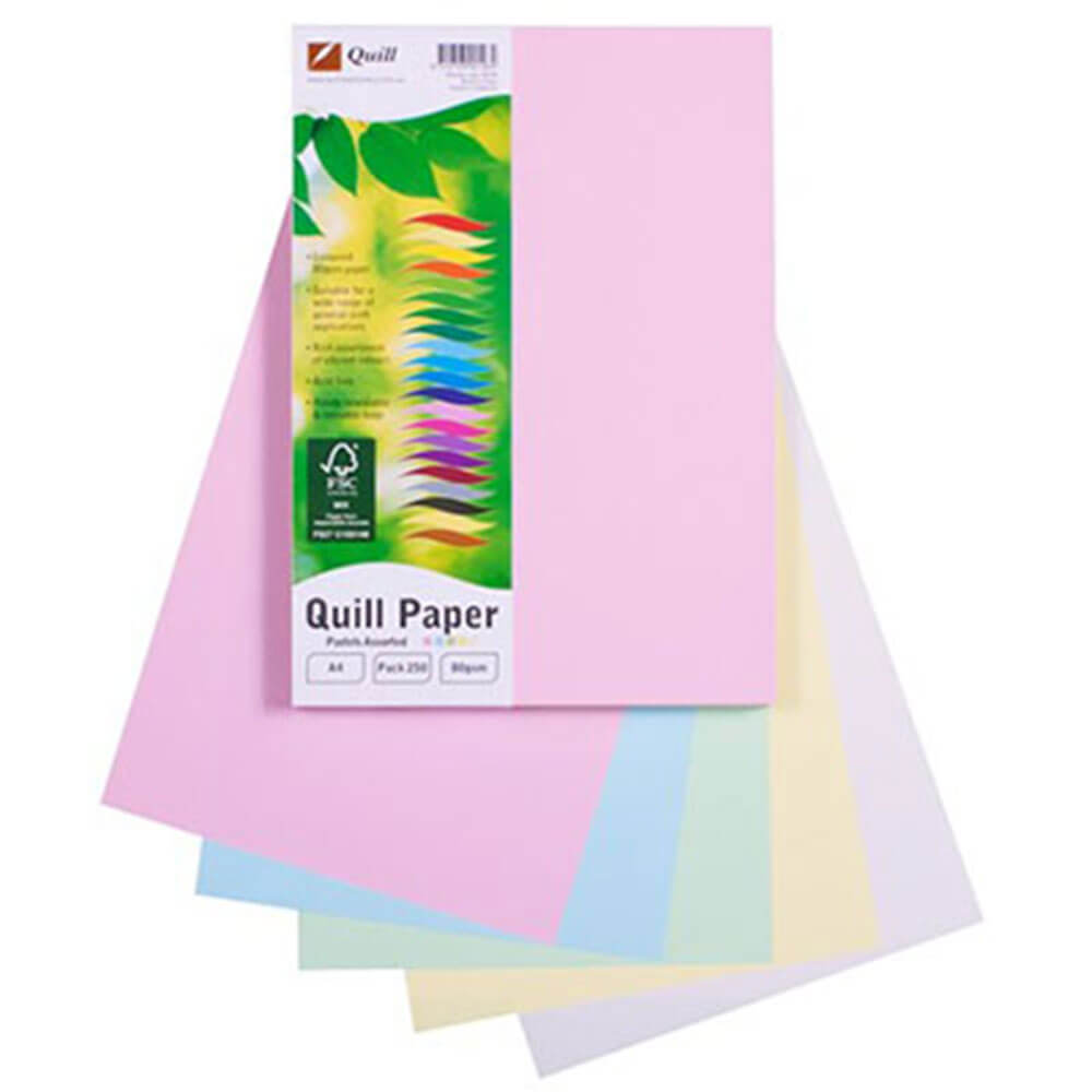 Quill Copy Paper A4 Pastel Assorted (250pk)