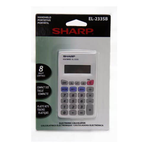 Sharp 8 Digit Battery Calculator (White)