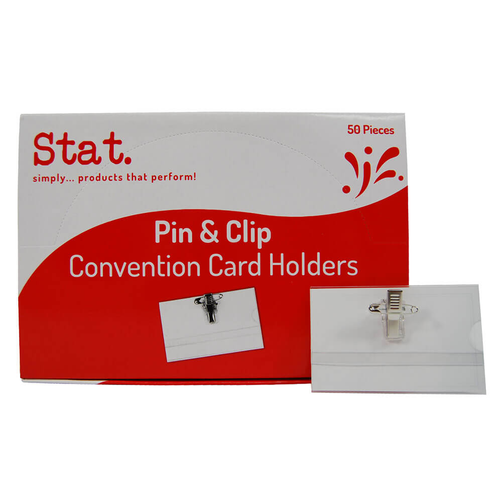 Stat Name Pin & Clip Badge & Card Holder (50pk)