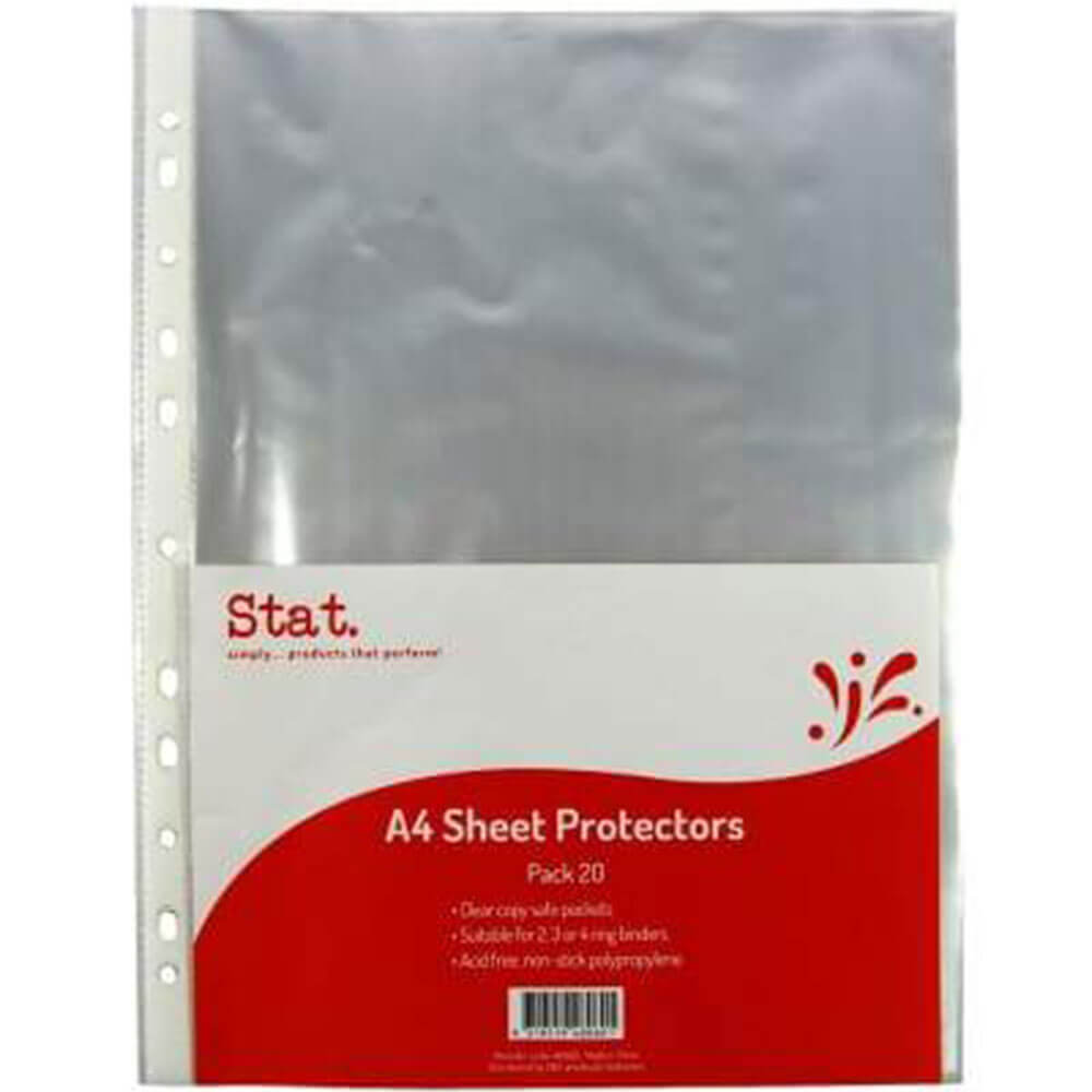 Stat Sheet Protectors 35 micron 20pk A4 (Clear)