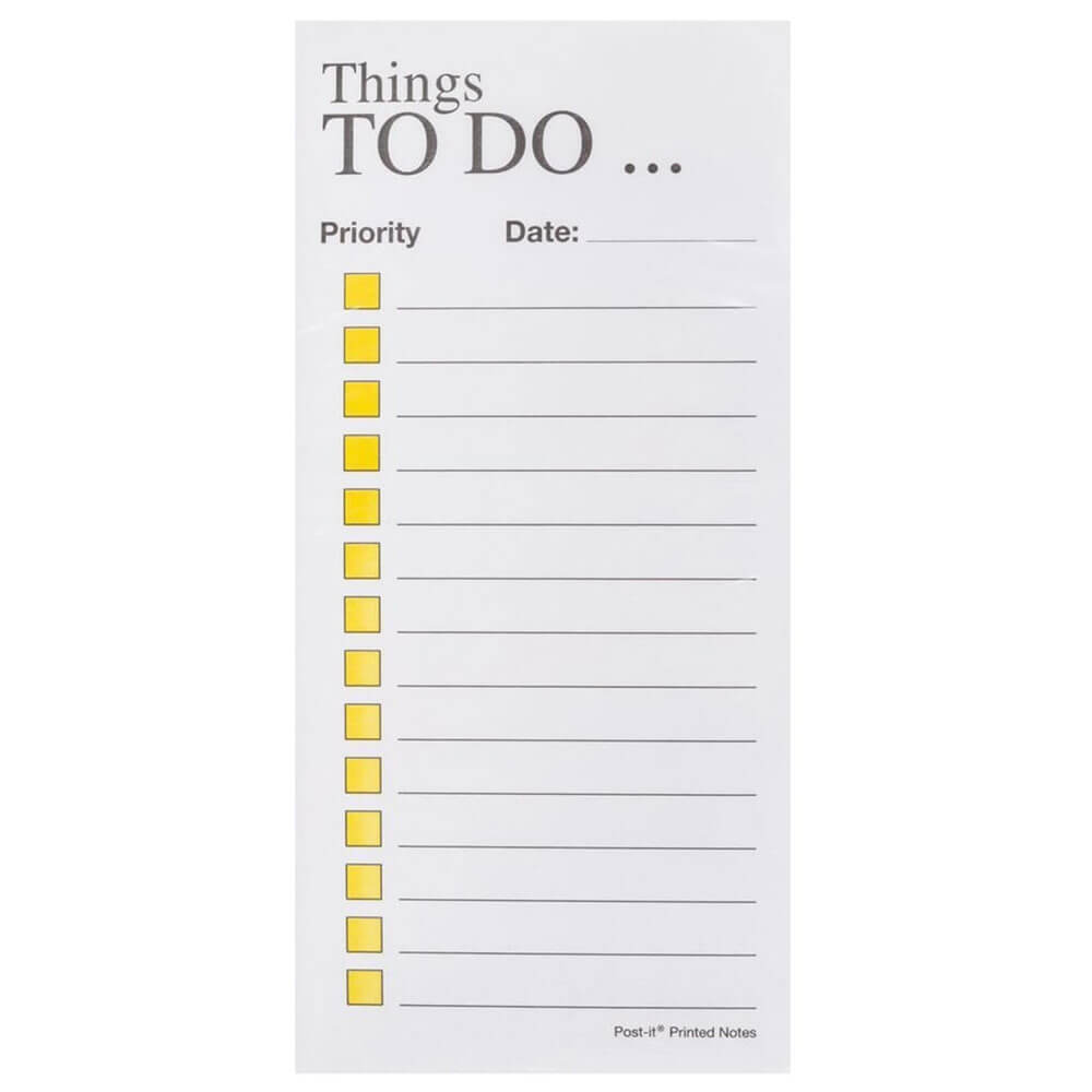 Post-it Things To Do Printed Notes (70x148mm)