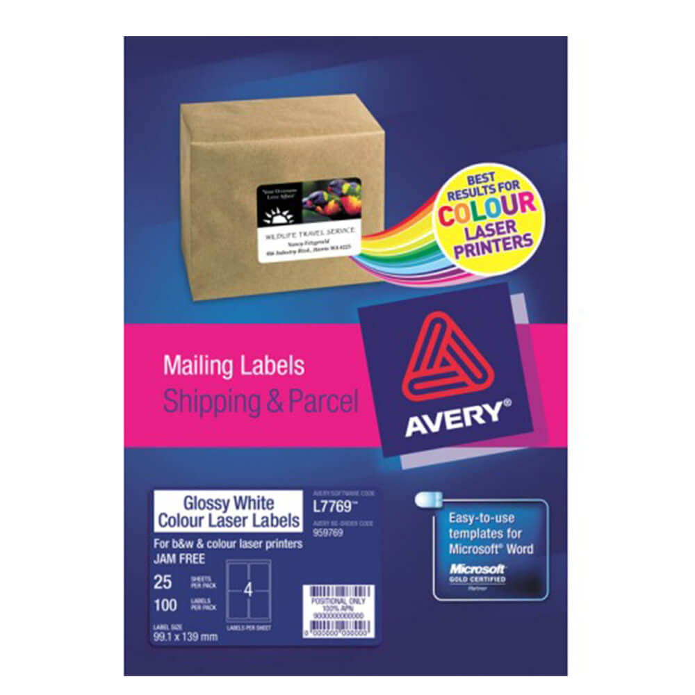 Avery Gloss Laser Label (99.1X139mm)