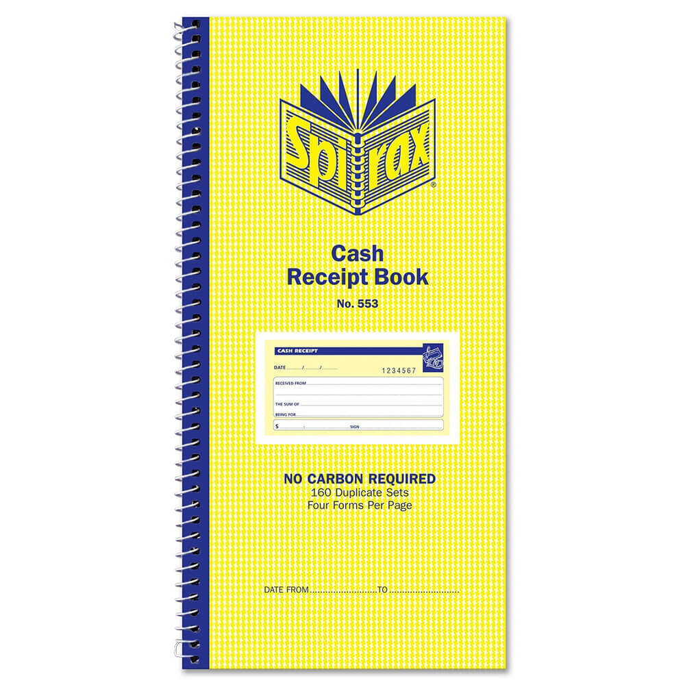 Spirax 553 Cash Receipt Book 10pk (279x144mm)