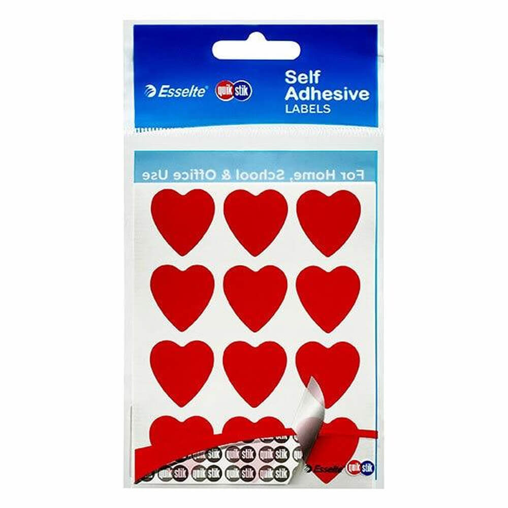 Quik Stik Red Heart Label (Pack of 10)