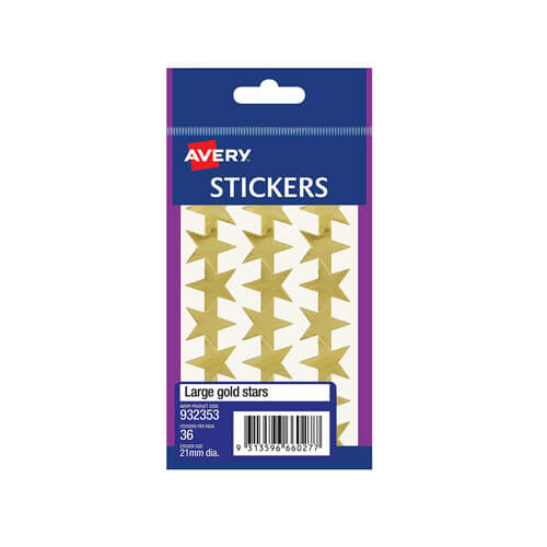 Avery F/P Gold Stars Label (Pack of 10)
