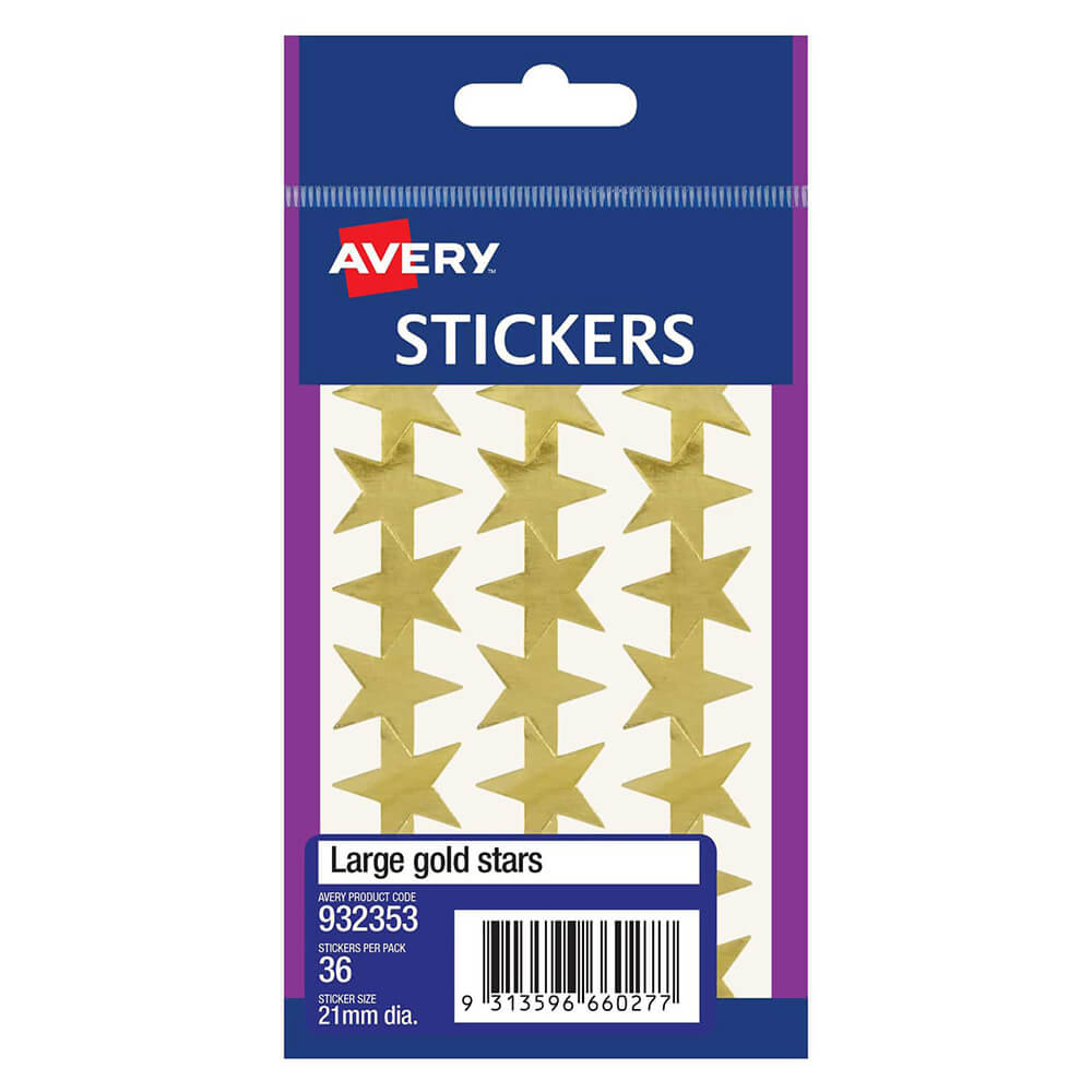Avery F/P Gold Stars Label (Pack of 10)