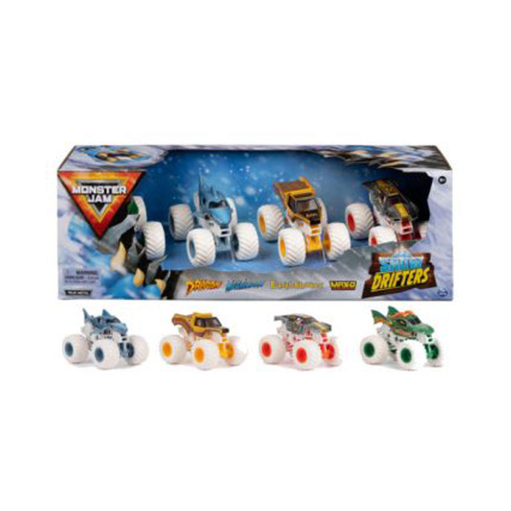 Monster Jam Snow Drifters 1:64 Scale Model Pack (Set of 4)
