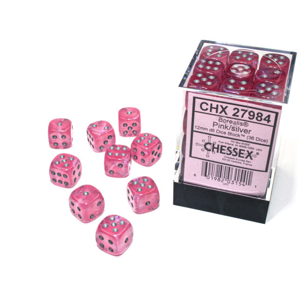 Borealis Chessex 12mm D6 Luminary Dice Block