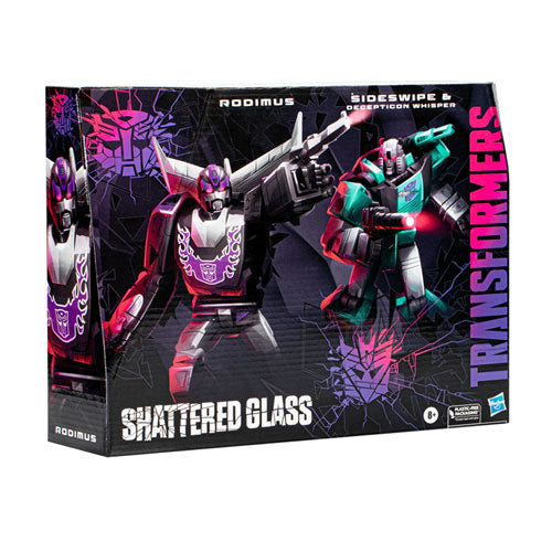 Shattered Glass Rodimus, Sideswipe & Decepticon Whis Fig Set