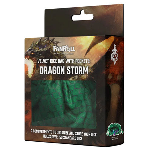 Fluwelen dobbelstenen tas met zakken Dragon Storm