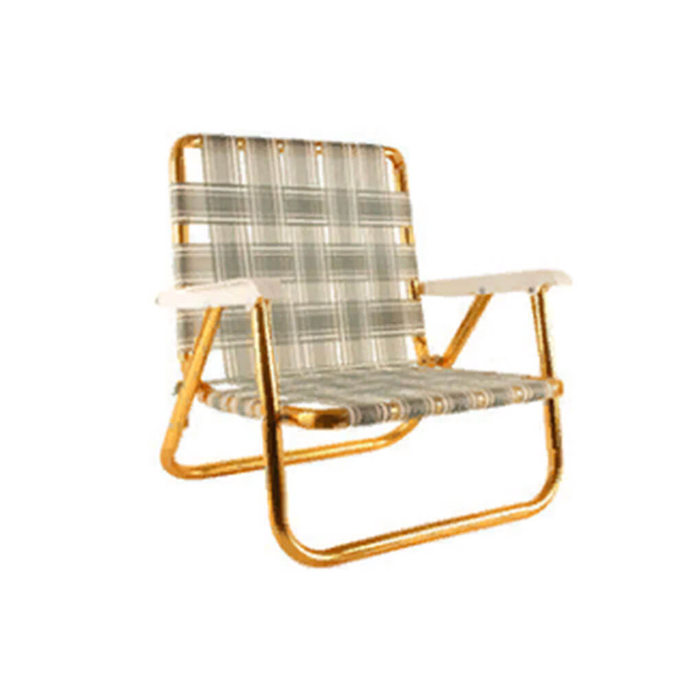 Retro-Picknickstuhl mit goldenem Rahmen (56 x 56,5 x 49 cm)