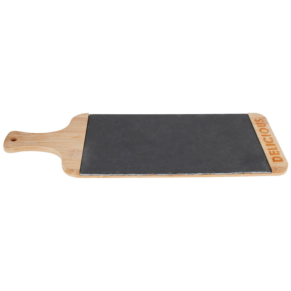 Lovina Bamboo Slate Cheese Board with Etching (45x16x1cm)