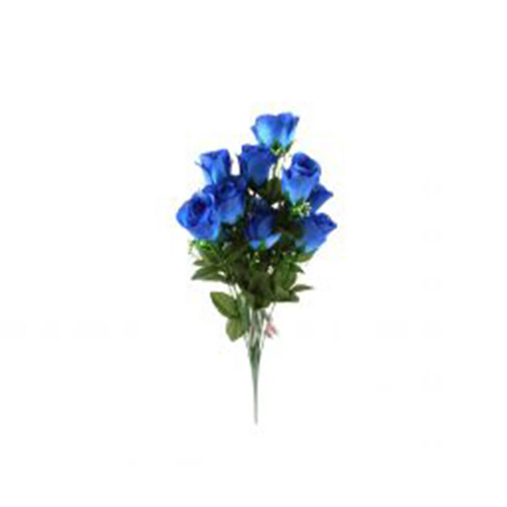14 Stem Half Open Rose Bunch Blue (50x30cm)