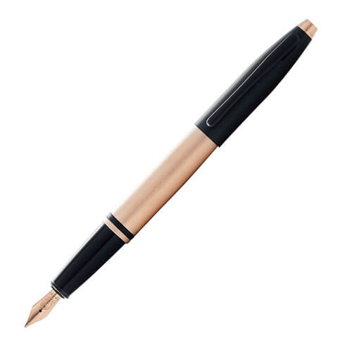 Cross Calais Brushed Rose Gold and Black Fountain Pen
