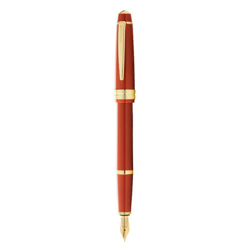 Bailey Light Gloss Fountain Pen (Burnt Orange/Gold)