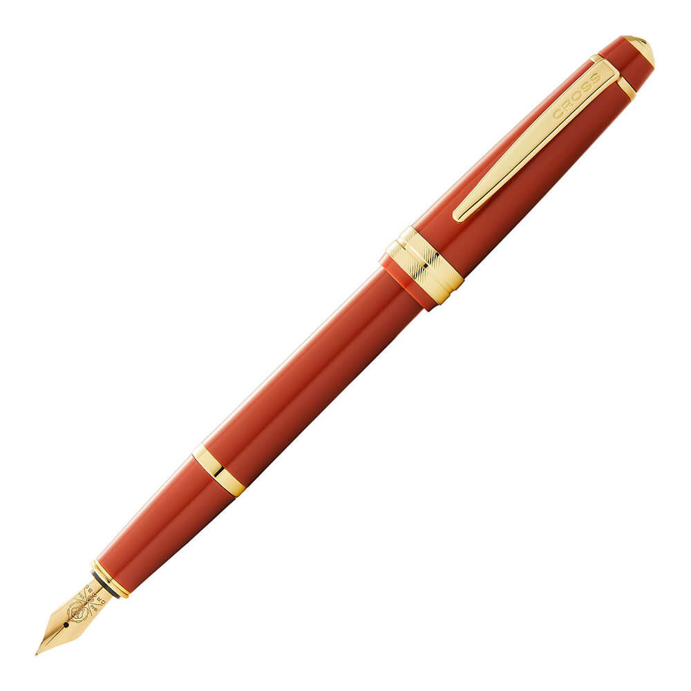 Bailey Light Gloss Fountain Pen (Burnt Orange/Gold)