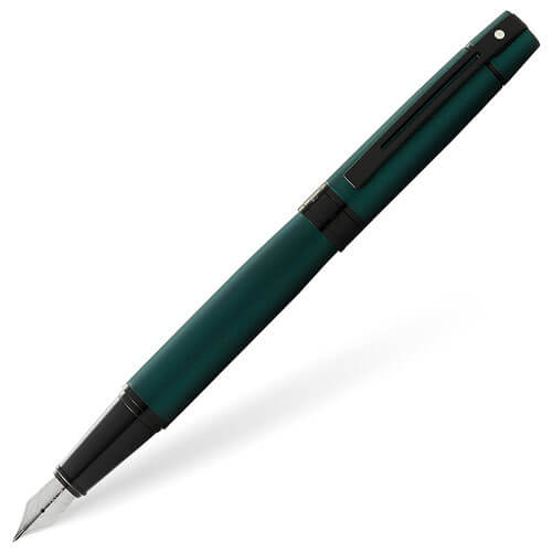 Penna stilografica Sheaffer 300 con finiture nere (verde opaco)