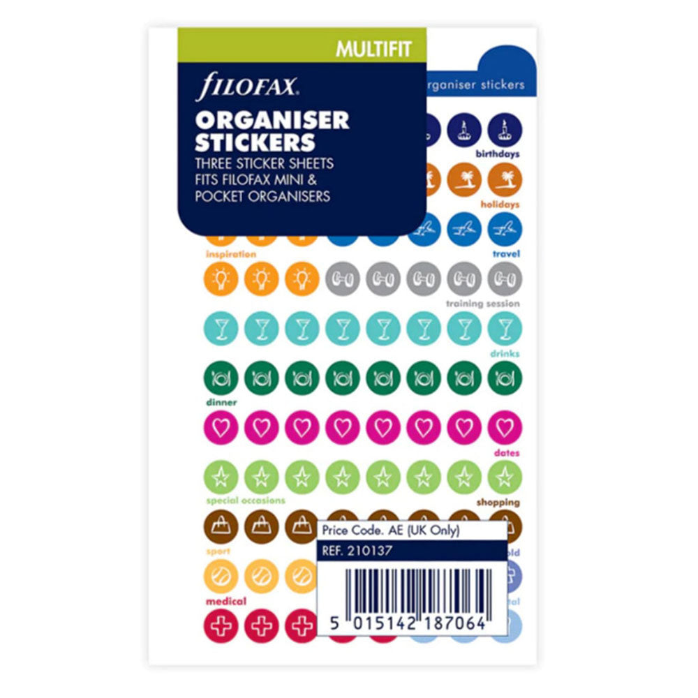Filofax Multifit Assorted Organiser Stickers Small