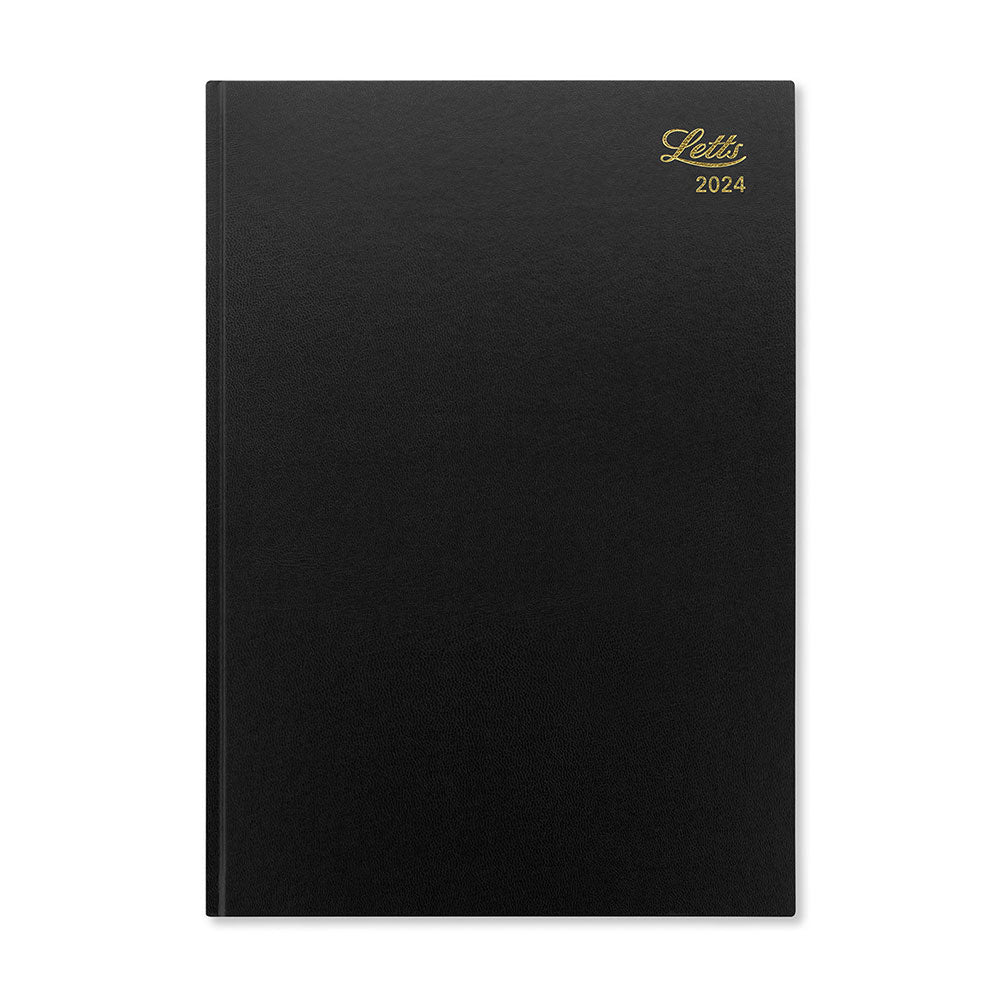 Letts 2024 Standard A4 Day to Page Diary (Black)