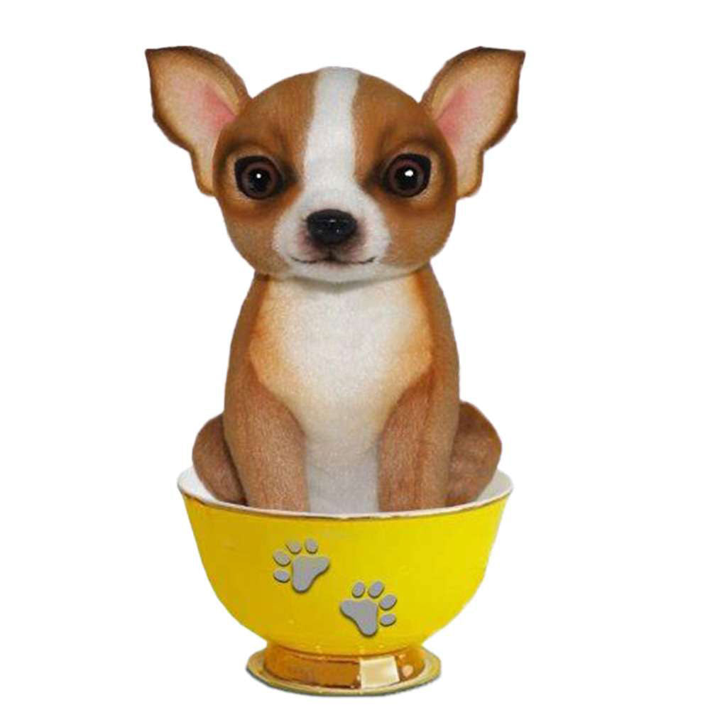 Realistisches Hunde-Teetassen-Plüschtier, 15 cm