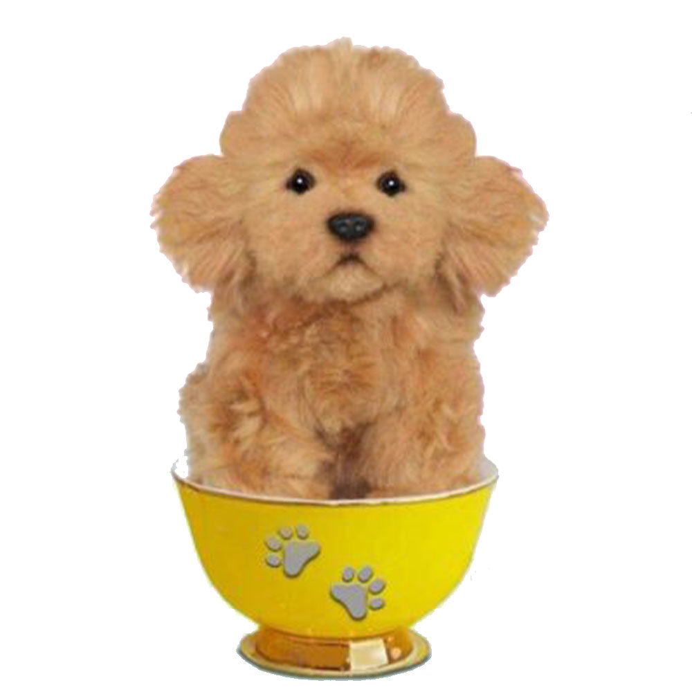 Realistic Dog Tea Cup Plush Toy 16cm