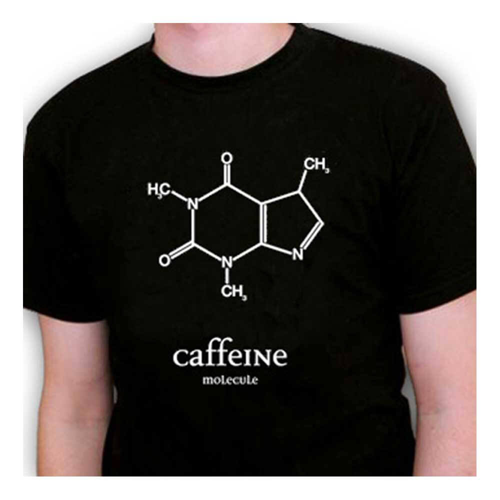 T-shirt met cafeïnemoleculen