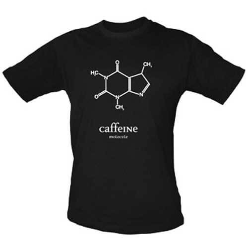 T-shirt met cafeïnemoleculen