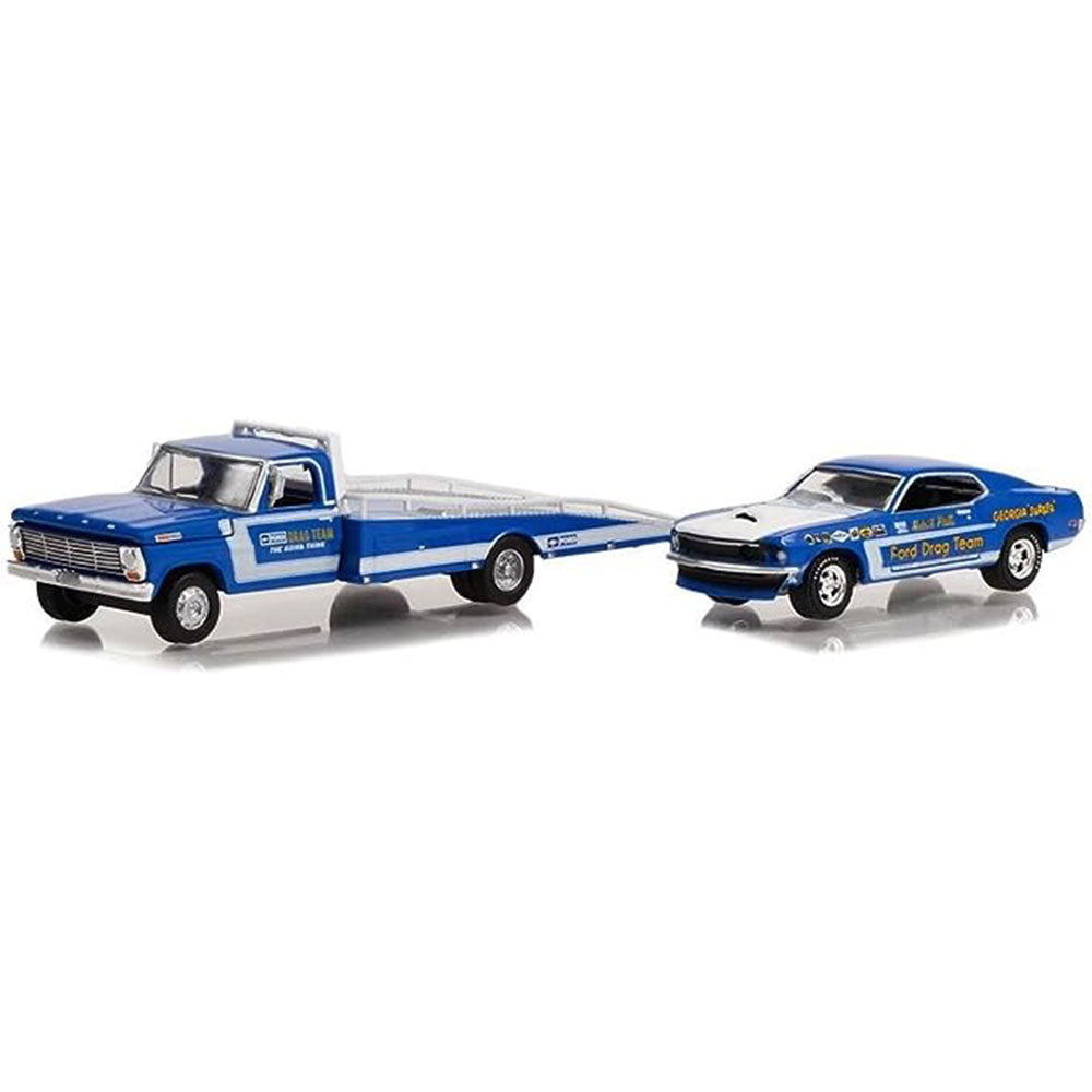 1969 Ford F-350 Ramp Truck with 1969 Ford Mustang 1:64 Scale