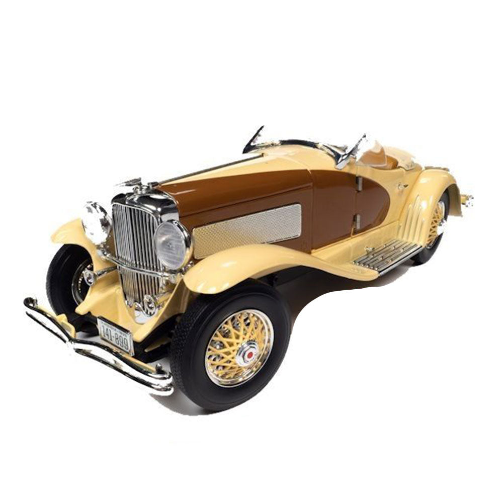 1935 duesenberg ssjyk 1/18 skalamodell (gull/sjokoladebrunt)