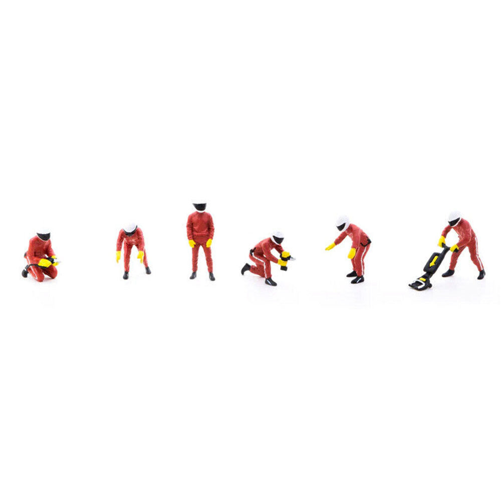 Tarmac Pit Crew 1/64 Scale Figure Set (Red)