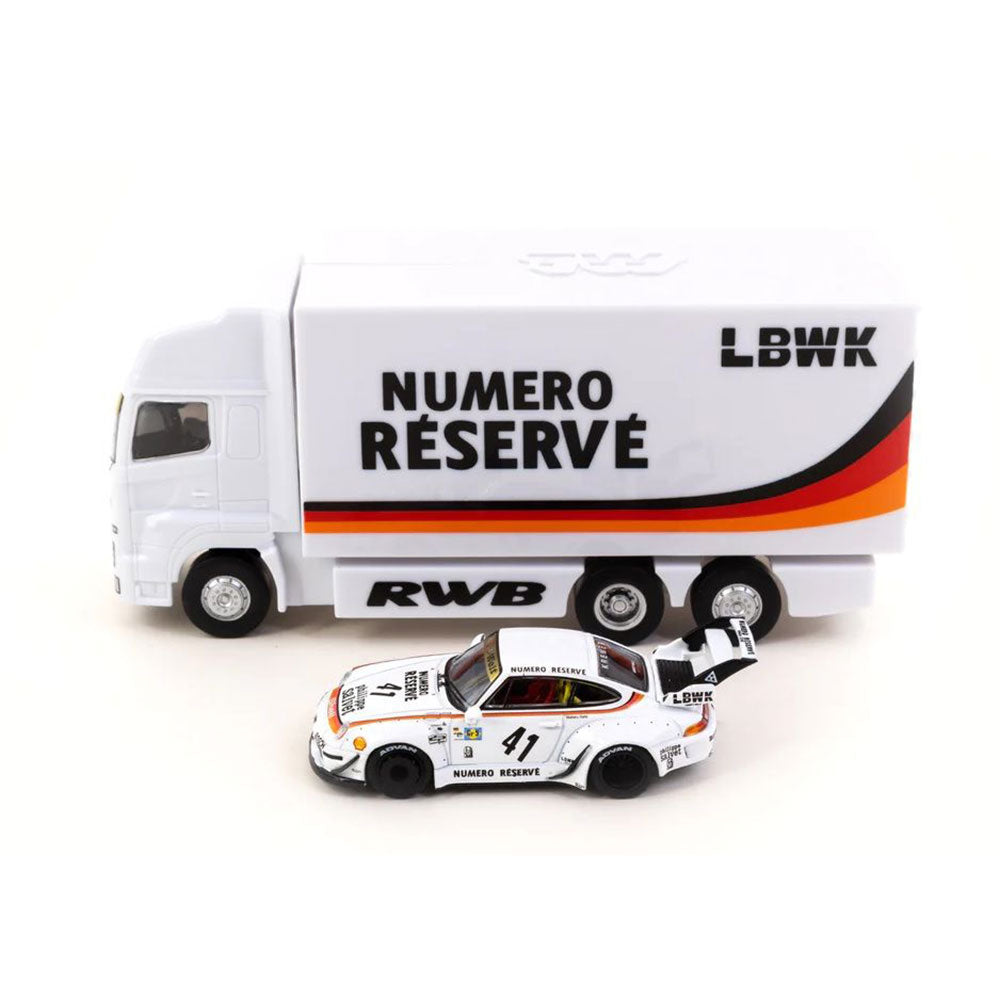 RWB 993 LBWK w/ Truck Singapore Sp Edition 1/64 Scale