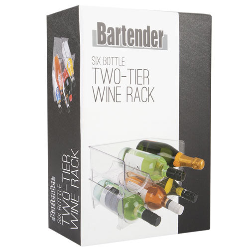 Bartender 6 Bottle 2-Tier Wine Rack (Clear)