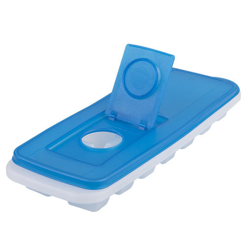 Appetito Ice Cube Tray with Pour-Through Lid (Blue)