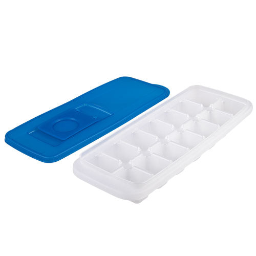 Appetito Ice Cube Tray with Pour-Through Lid (Blue)