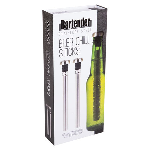 Bartender Stainless Steel Beer Chill Sticks (Set of 2)