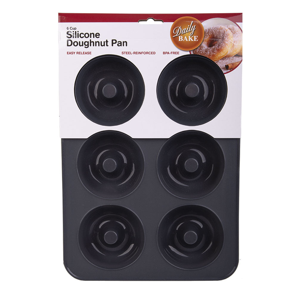 Daily Bake Silicone 6-Cup Doughnut Pan (Charcoal)