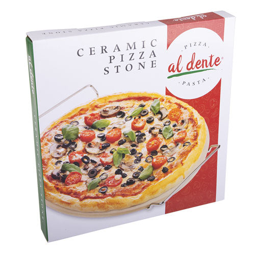 Al Dente Ceramic Pizza Stone with Rack 33cm