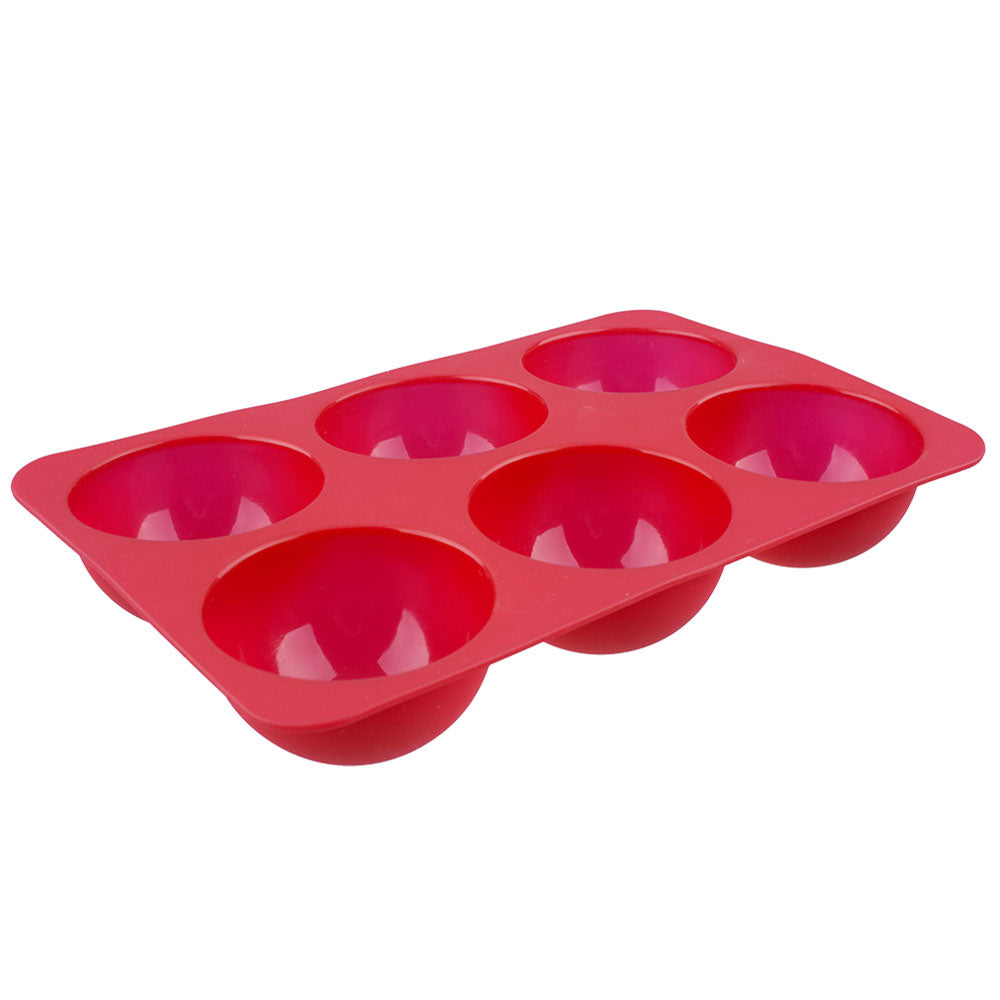 Daily Bake Silicone 6-Cup Dome Dessert Mould 66x40mm (Red)