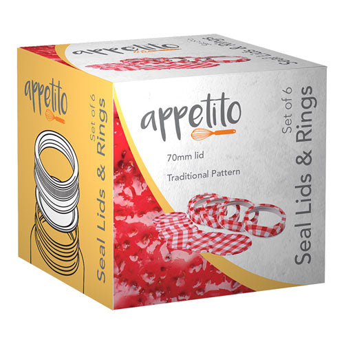 Appetito Preserving Lids & Rings (Pack of 6)