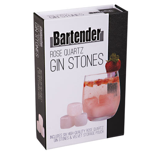Bartender Rose Quartz Gin Stones with Bag (Set of 6)