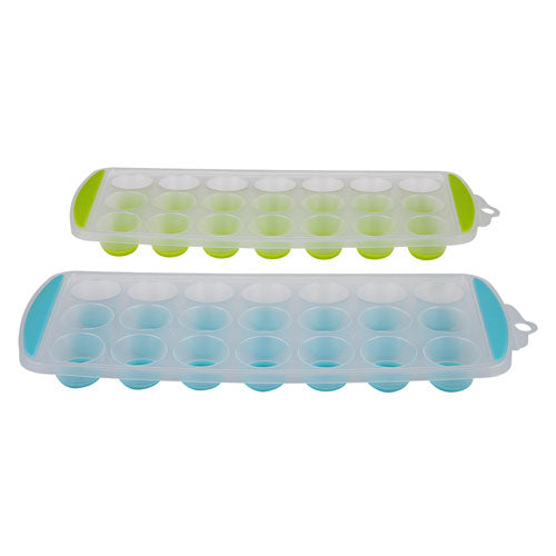 Appetito Easy Release 21-Cube Round Ice Tray 2pc (Blue/Lime)