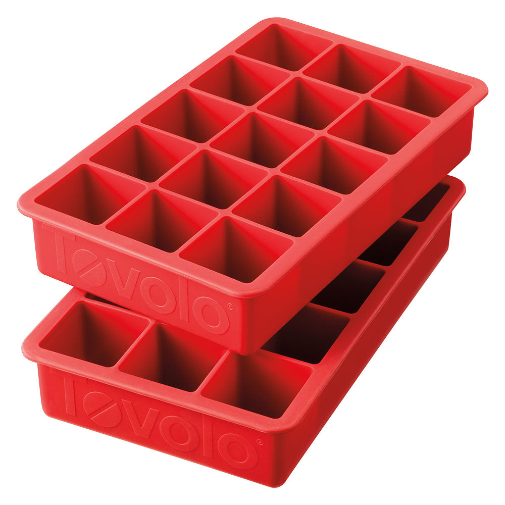 Tovolo Perfect Cube Apple Red Ice Trays (Set of 2)